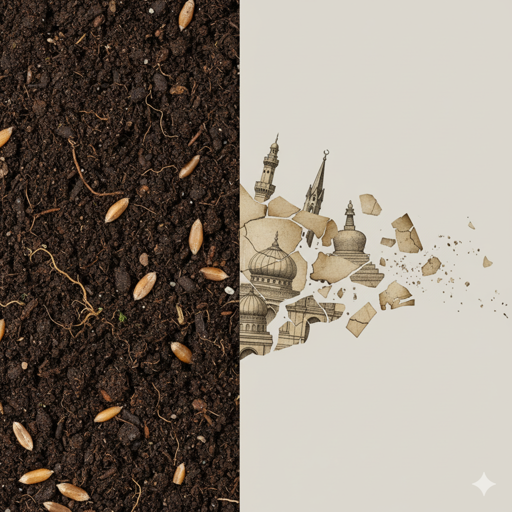 শস্য বনাম উপাসনালয়।